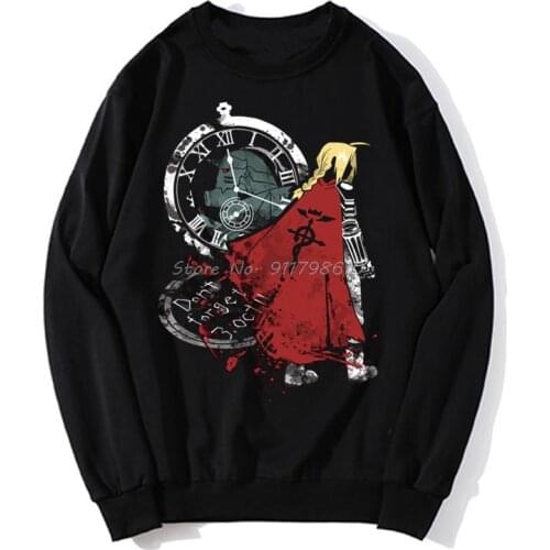 Fullmetal Alchemist hoodies Men Vintage Hoodie Elric Edward Brotherhood Anime Fma Manga Spring Autumn Sweater Streetwear