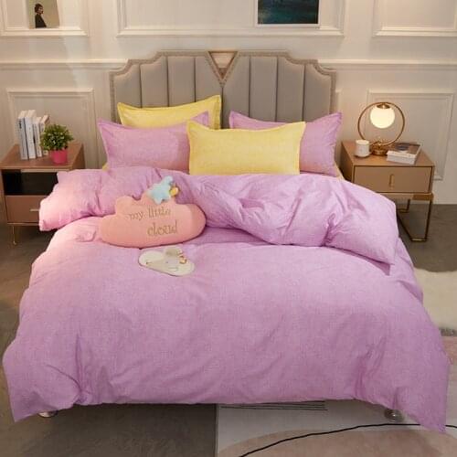 Light Purple Bedding Set Duvet Cover Bed Sheet Pillowcases Solid Bedclothes Printed Bed Cover Set Twin Twin XL Full Queen Size