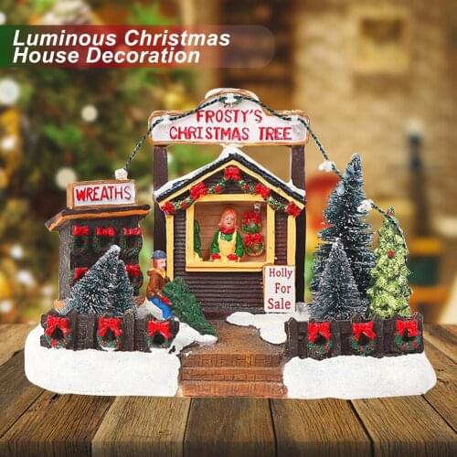 Luminous Christmas House Ornament Table Top Exquisite Beautiful Decoration Happy New Year Party Decor For Home 2021