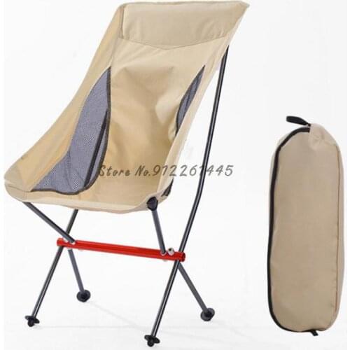 Outdoor Folding Chair Portable Beach Art Sketch Camping Fishing Moon Chair Stool Small Chair Picnic Ultra Light