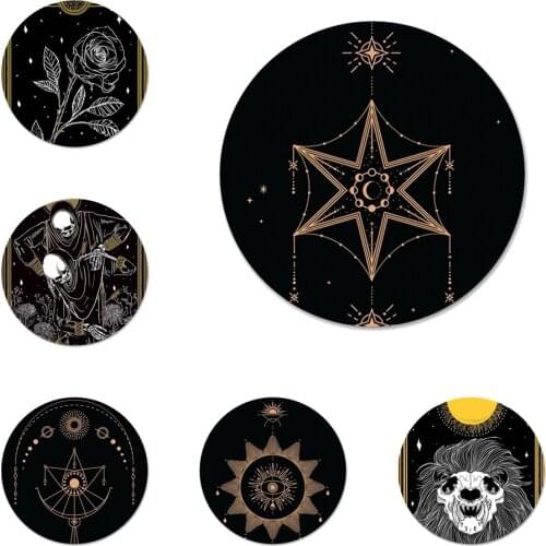 Magical Death Tarot Icons Pins Badge Decoration Brooches Metal Badges For Clothes Backpack Decoration