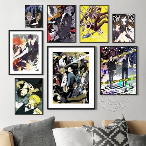 DuRaRaRa Japanese Anime Cartoon Wall Art Poster, Manga Character Prints Picture, Otaku Bedroom Living Room Home Decor, Fans Gift