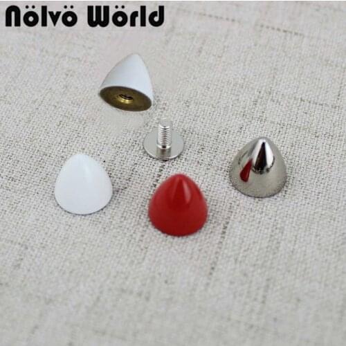 50pcs 10pcs High quality Copper Rivets leather luggage hardware accessories screw nut bottom nails color decorative nails rivets