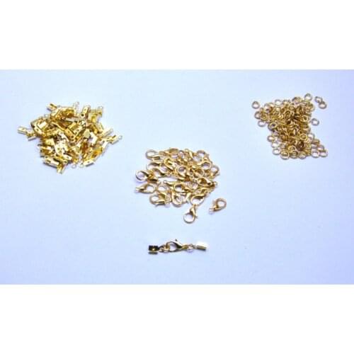 Squeezing Sealing Clip Set 25 Clips, 50 Ring, 50 Squeezing Closure Gold-Color