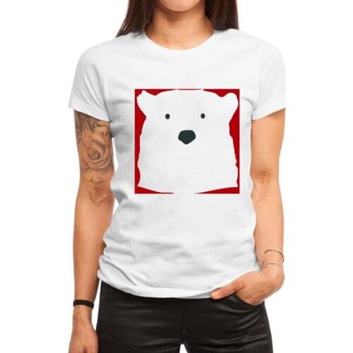 2021 Summer Womens T-shirt Cute Bear Cartoon Print T-shirt Fashionable Short Sleeve O-Neck T-Shirt White TShirt Top Female