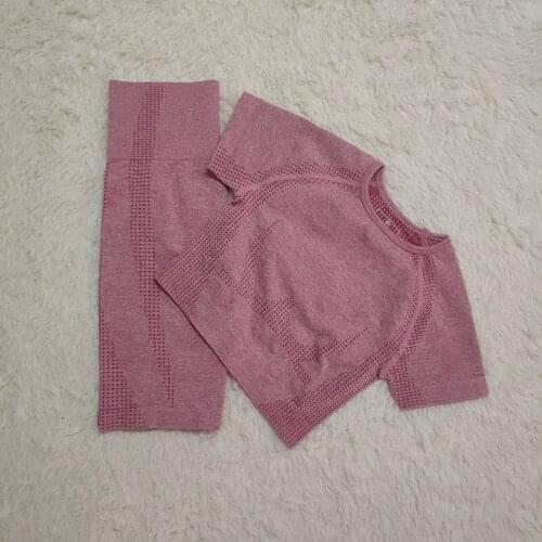 2021 New Seamless Yoga Set Fitness Suits Breathable Soft T-Shirts Crop Top High Waist Leggings 5-point Shorts Womens Tracksuit