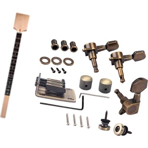 1 Set Alloy Guitar Bridge with Maplewood Neck Rosewood Fretboard DIY for 3 String Cigar Box Guitar Parts
