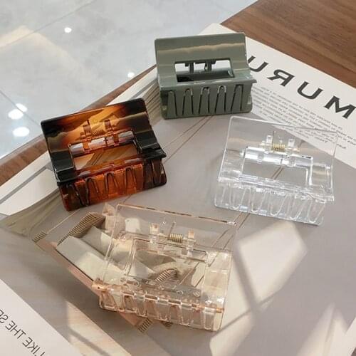 1 PC Women Plastic Hair Claws Crab Clamps Charm Solid Color Leopard Lady Small Size Hair Clip Headwear Fashion Hair Styling Tool