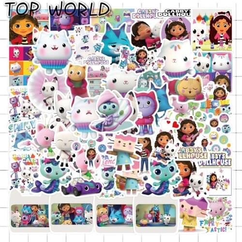10/50Pcs/set Cartoon Mixed Gabbys Dollhouse TV Series Graffiti Stickers For Luggage Diy Helmet Case Laptop Skateboard Guitar
