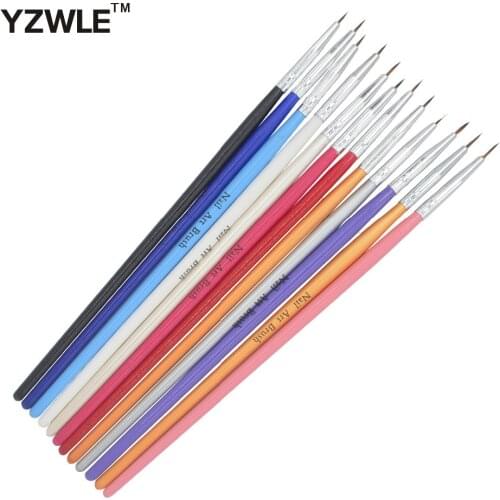 12pcs/set Nail Brushes Pens Manicure Nail Tools Makeup Brushes Nail Art Drawing Pen for nail makeup tool Accessories