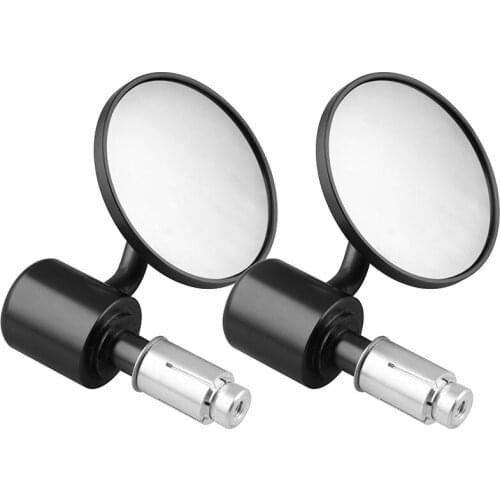 2PCS 7/8" Motorcycle Rearview Mirror Round Handlebar Bar End Rear View Mirrors Bike Motorbike Side Mirror For Honda Kawasaki