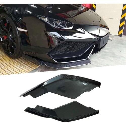 2PCS Front Bumper Lip Splitters Apron Carbon Fiber for Lamborghini Huracan LP600 LP610 Coupe 2014-2017 D Style Car Styling