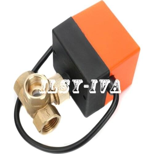 2017 new DN20(G3 / 4") 3 way ball valve,3 wires AC220V Brass Motorized Ball Valve