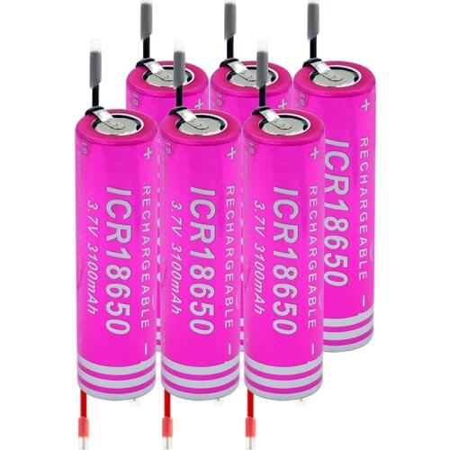 6/8/10 Pcs New 18650 Li Ion Battery Rechargeable 3.7v 3100mah Lithium Batteries With Diy Wires For Microphone Power Bank Torch