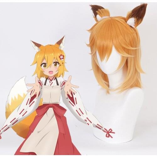 Anime Sewayaki Kitsune No Senko-San Cosplay Wigs Senko San Cosplay Wig Synthetic Wig Hair Halloween Meddlesome Kitsune Senko-San