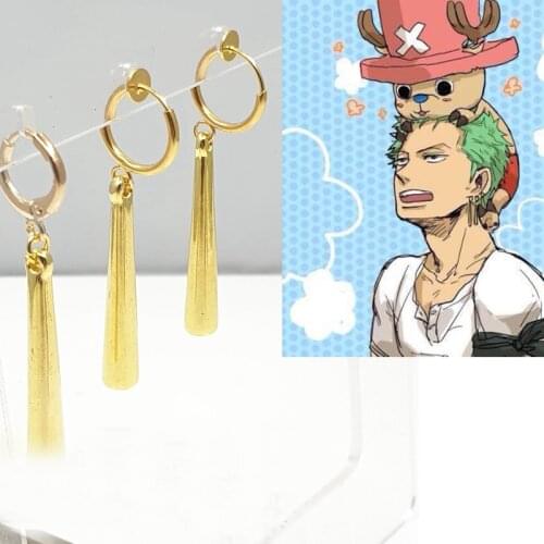 One Piece Roronoa Zoro Cosplay Earrings Dangle Earrings Fashion Jewelry Ear Stud Clip Earrings Costume Accessories Gift