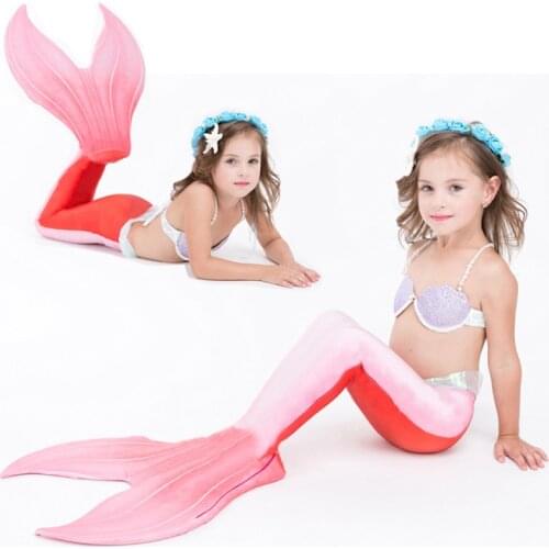 Kids Swimsuit Swimwear Mermaid Tail With black Monofin Costumes for Children Girls Swimming Mermaid Tail Cosplay Summer Dress