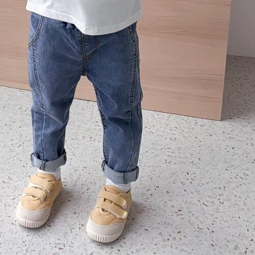 2019 Jeans for Boys 2 3 4 5 6 7 Y Toddler Boys Pants Casual Elastic Waist Trousers Spring Autumn Denim Pants Fashion Boy Jeans