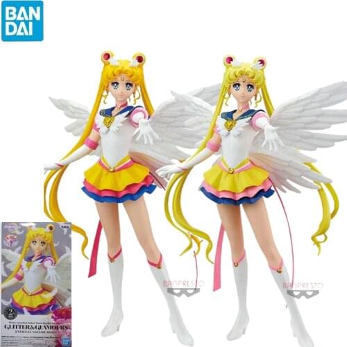 Bandai Original Sailor Moon Figure Glitter Glamours Eternal Action Collection Model Toy Anime Figures Kawaii Doll Kids Girl Toys