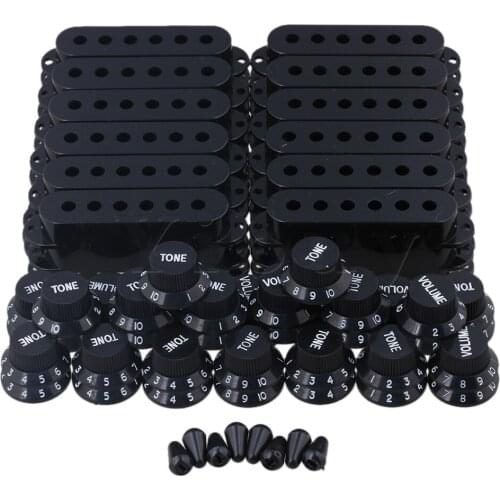 Yibuy Guitar Switch Tip Single Coil Pickup Cover Volume Tone Knobs Set of 50