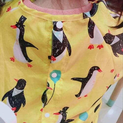 Pineapple Print Newborn Comfortable Fashionable Multifunctional Waterproof Long Sleeve Feeding Painting Smock Jumpsuit
