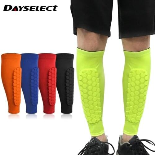 1Pcs Sports Football Cycling Compression Sleeves Honeycomb Sponge Safety Calf Leg Shin Sports Protection Men Women