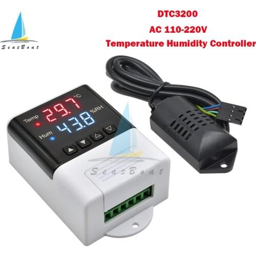 AC 110-220V LED Digital Thermostat Hygrostat Temperature Humidity Controller for Aquarium Incubator Thermoregulator SHT20 Sensor