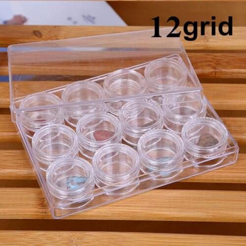 Small Transparent 12 Compartment Storage Box Plastic Bottle Medicine Jewelry Box Cosmetic Box Creative Storage Bottle