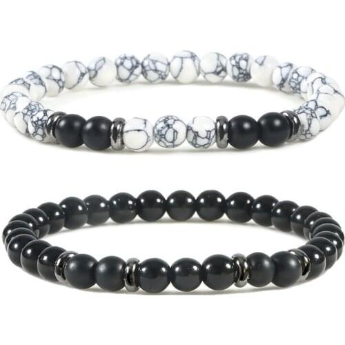 Trendy Blue Natural Turquoises Stone Bracelet Multiple Colors 8mm Beads For Women/Men Buddha Yoga Lava Jewelry Bracelets&Bangles