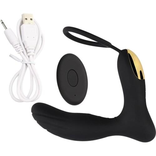 Male Prostate Vibration Penis Cock Ring Massager G-spot Anal Butt Plug Vibrator Masturbation