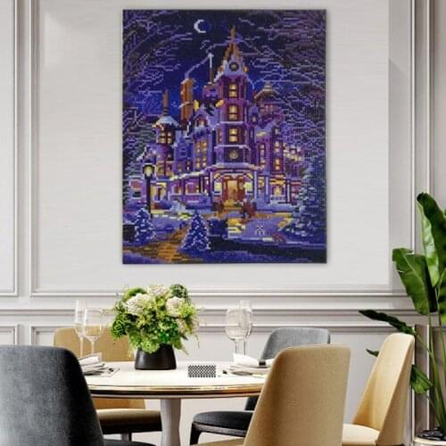 Night Castle Diamond Painting Full Drills Material Packaging Set DIY Home Living Room Wall Hanging Decoration