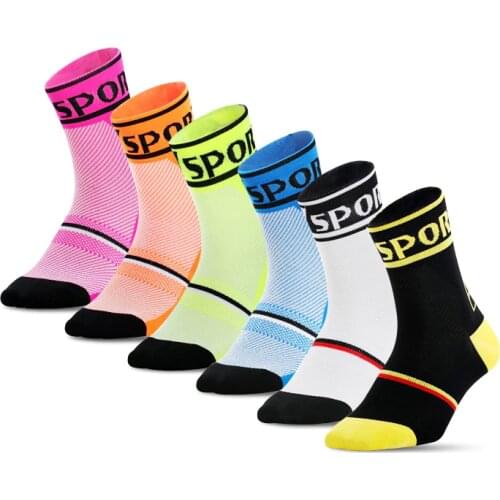 3 pairs Cycling socks Nylon Breathable Medium Tube Socks for Cycling running basketball Mountaineering Outdoor sports socks