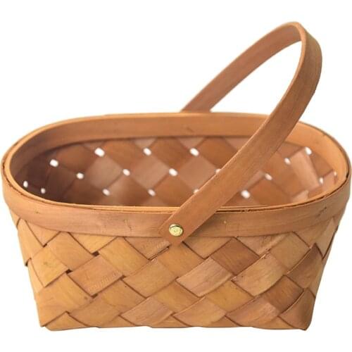 Storage Basket Hand-woven Vegetable Fruit Basket Food Organizer Picnic Flower Basket Desktop Decoration Home Organizer