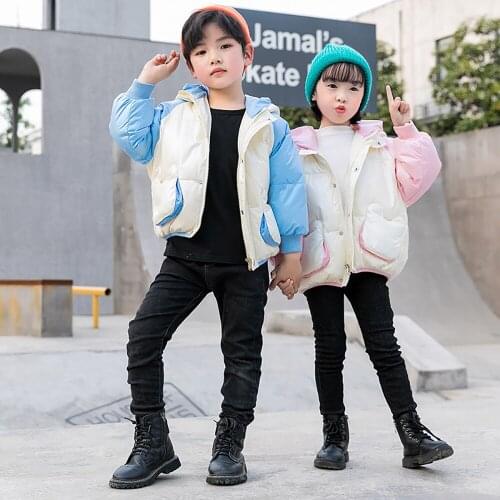 2-6 Years Old Kids Down Jackets Cute Baby Girls Glossy Lovely Hooded Down Parkas Coat Children Clothes Winter Snowsuit Outerwear