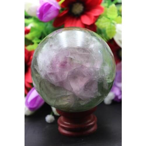 `Rare natural quartz crystal green fluorite best ball to heal A2