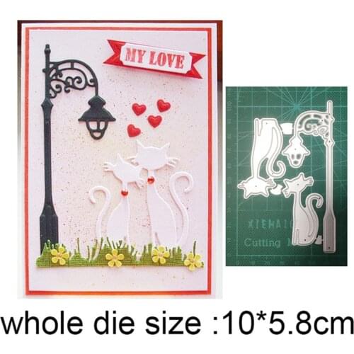 Craft dies Lamp Light Couple Cats Metal Cutting Dies Stencils DIY Scrapbooking dies Paper/photo Card Embossing Dies Cut New 2020