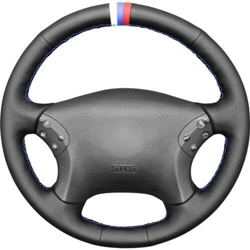 Hand Sew Black Genuine Leather Car Steering Wheel Cover for Mercedes Benz W203 C-Class 2001 2002 2003 2004 2005 20062007