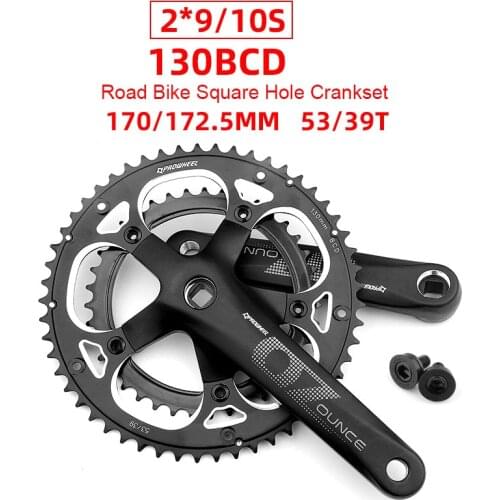 Road Bike Crankset 130BCD 170MM 53/39T 2X9/10 Speed Pedivella Bielas Piezas De Manivela Bicicleta Monoplato Bike Parts Korba