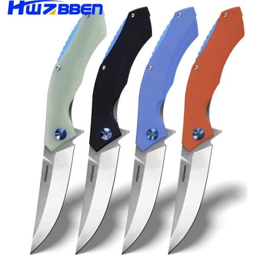 HWZBBEN Folding Knife Pipe Cutter Pocket Bearing D2 G10 Combat Survival Tactical Outdoor Hunting Camping Knives EDC Multitool
