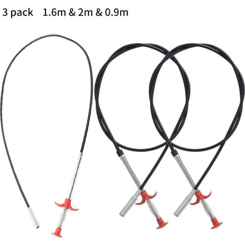 3 Pack Plumbing Drain Snake Clogged Drains Snake Auger Hair Clog Remover Shower Toilet Sink Cleaner Bath Kitchen Clean Tools