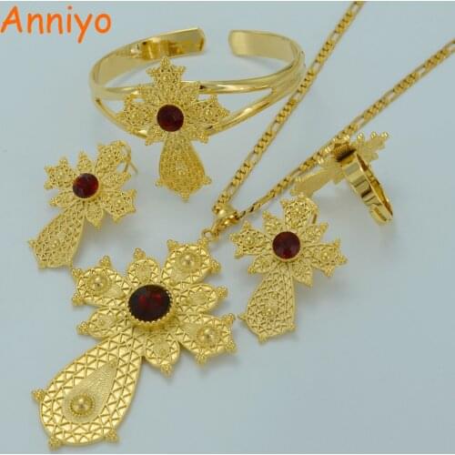 Anniyo Habesha Wedding Set Ethiopian Gold Color Jewelry Eritrea Bridal Ethnic Style Sudan Engagement Dowry #002701X
