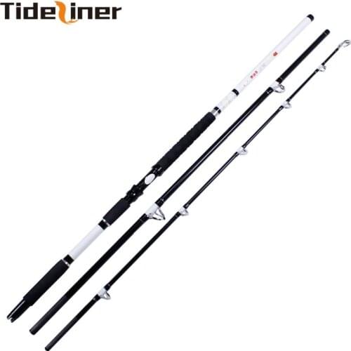 Tideliner 3.0m 3.3m trolling fishing rod 3 section Carbon fiber spinning boat rod fishing for big game super strong fishing pole