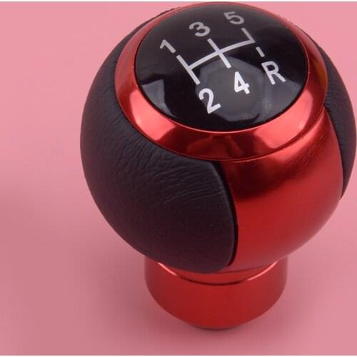 Universal 5 Speed Round Red Manual Transmission Car Gear Shifter Shift Lever Knob for Vehicles Trucks