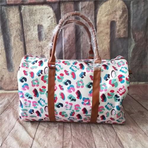 Women Leopard Travel Duffle Luxury Designer Handbag Suitcase Travel Tote Shoulder Bags For Female Large Capacity Luggage Bag