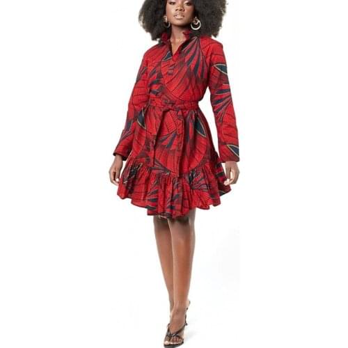 Elegant Party Women Long Sleeve Dress Midi Print Ruched Casual Red Dress Spring Summer Clothes Ladies Work Wear Modest 2021 New