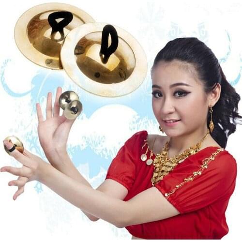 1 Pair Durable Belly Iron Dance Finger Cymbal Brass Musical Instrument Dancing Music Equipment Accessories Percussion Instrument