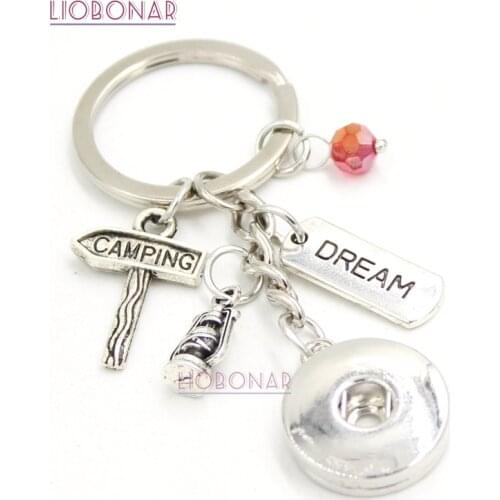 1PC DIY 18mm Snap Jewelry Snap Keychain Camping Key Chain Handbag Charm Key Ring for Camper Gifts Bijoux