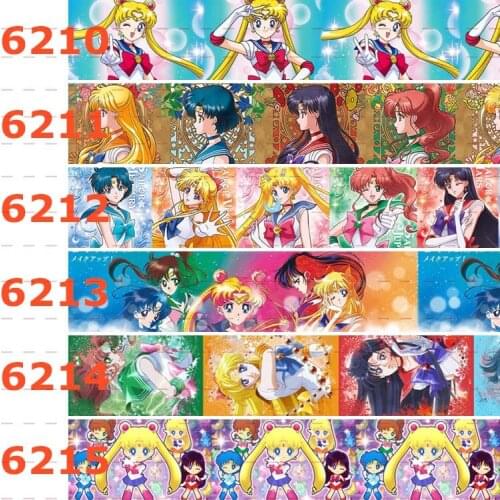 10yards -different sizes -Japanese style girl cartoon pattern printed Grosgrain ribbon