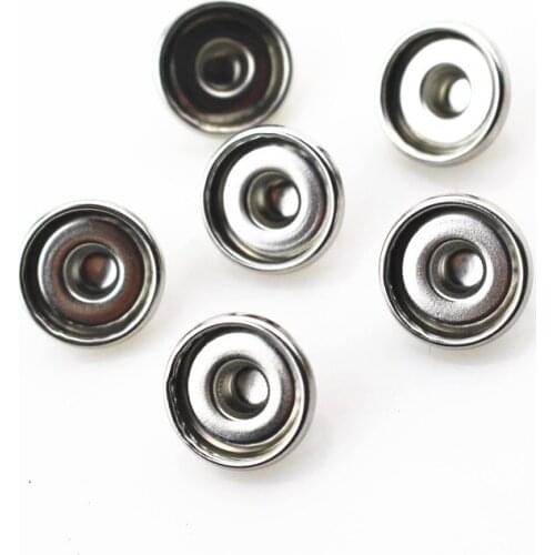 100pcs/lot Round Snap Press Buttons For Bracelet Necklace Jewelry Silver Stone Button setting Blanks 12mm Cabochon