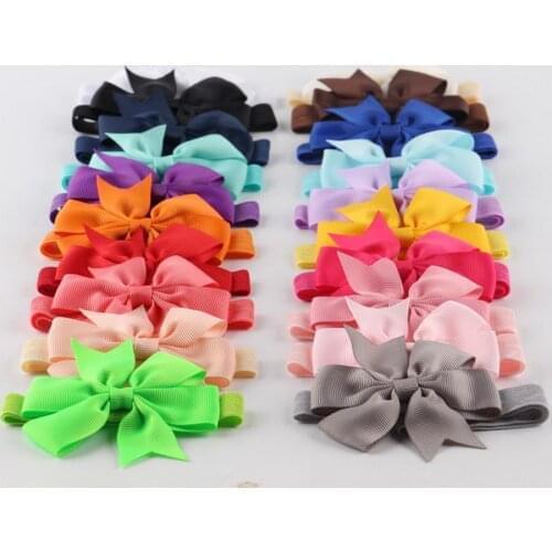 1000pcs Girls Elastic Bowknot Headbands Photography Hair Accessories 20 Color